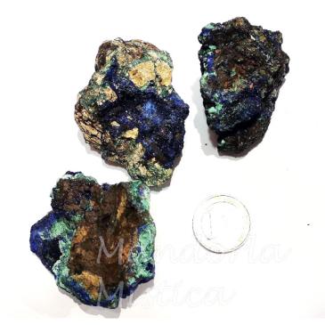 Shattuckite grezza (agglomerato Crisocolla/Azzurrite/Malachite )