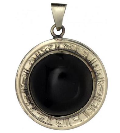 Ciondolo Amuleto di Ossidiana con Tetragrammaton 3,5 cm