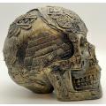 Teschio Azteco dorato in resina fatto a mano - foto 1