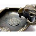 Piatto in bronzo con Capra e monete Bagua - foto 2