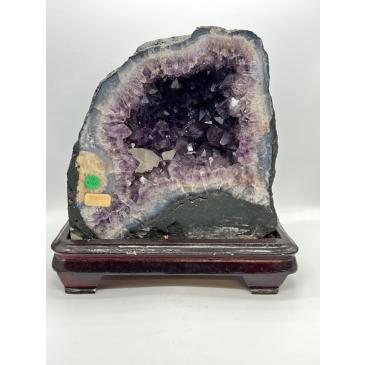Geode Ametista Extra da collezione con intrusioni di Quarzo Ialino kg 8,100 - Brasile