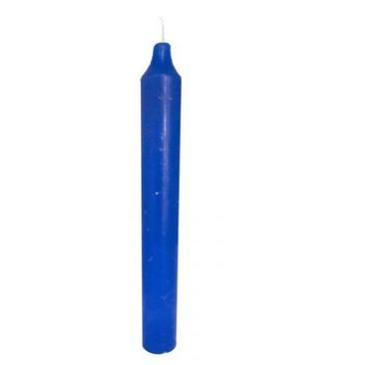 Candela cilindrica blu 20 cm