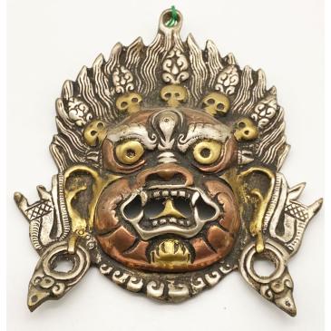 Maschera Tibetana da appendere con Mahakala - in metallo