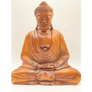 Buddha seduto Dhyanamudra in legno