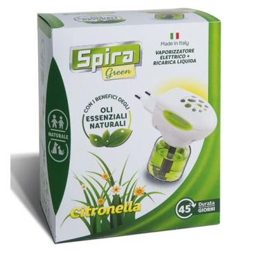 Vaporizzatore elettrico bi-uso Spira Green Citronella – kit con ricarica liquida