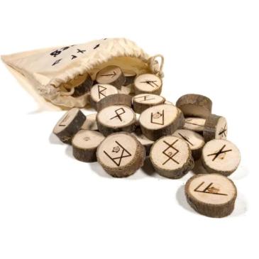 Set oracolo rune in legno, con sacchetto di cotone
