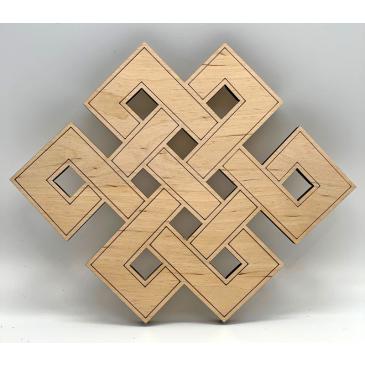 Nodo infinito in legno di betulla traforato - cm 20