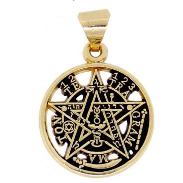 Ciondolo Amuleto con Tetragramaton in bagno d'oro 2,5 cm