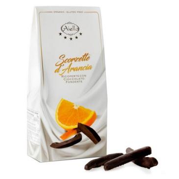 Aiello Scorzette di Arancia Candite ricoperte di Cioccolato Fondente 90g