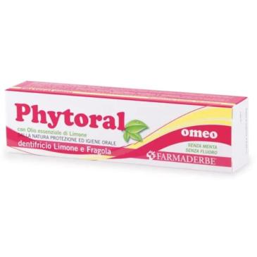 Dentifricio Phytoral omeo limone e fragola 75 ml senza menta senza fluoro