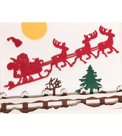 Adesivo decorativo natalizio in panno 'renne'