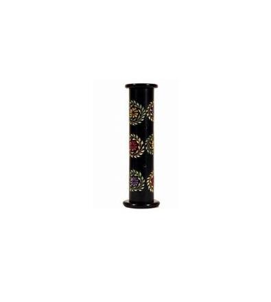 Brucia incenso a colonna in saponaria con fiori 28x6,5 cm