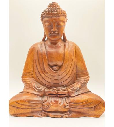 Buddha seduto Dhyanamudra in legno