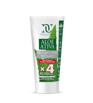 Aloe Attiva Gel Puro 99.9% Titolato, aloe potenziata titolata in polisaccaridi.