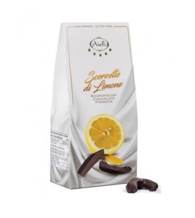 Aiello Scorzette di Limone ricoperte con cioccolato fondente  90g