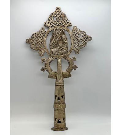 Amuleto Croce Copta Etiope con base da tavolo